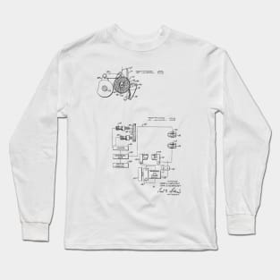 Driving and supporting means for high speed printing drum Vintage Patent Hand Drawing Long Sleeve T-Shirt